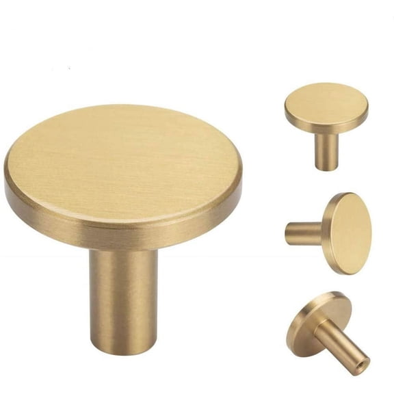 Set of 4 wall hooks in brushed brass, towel hooks in gold