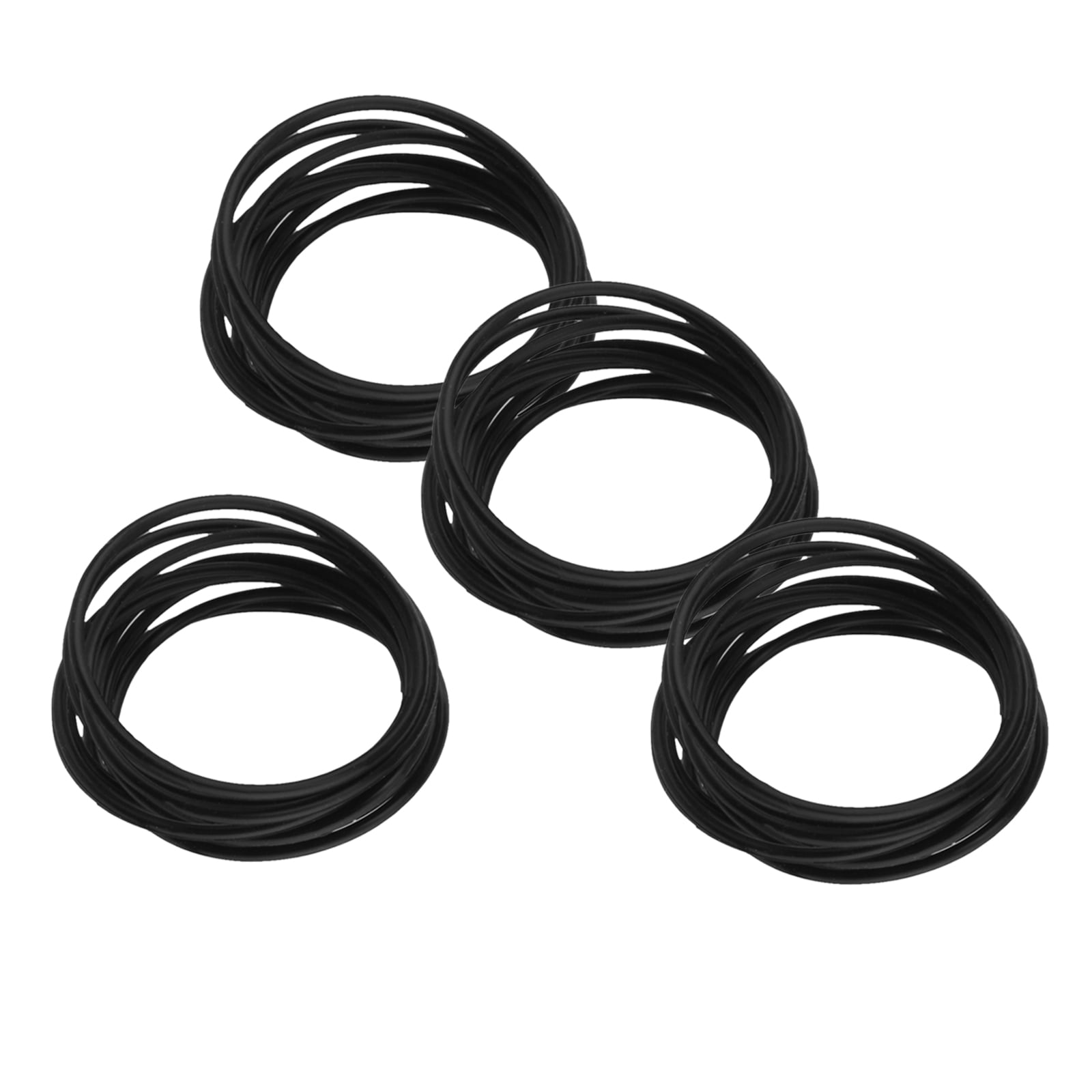 TONAIN Set of 40 Stretchy Black Silicone Bracelets Elastic Rubber Bands Bangles