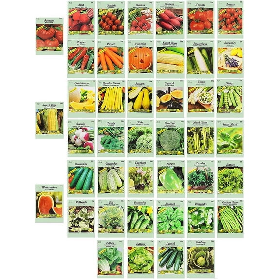 Set of 43 Assorted Vegetable & Herb Seeds - 43 Varieties