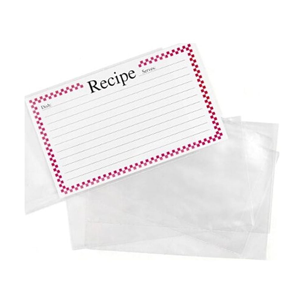 Set of 48 Clear 4 x 6 Inch Recipe Card Covers 
