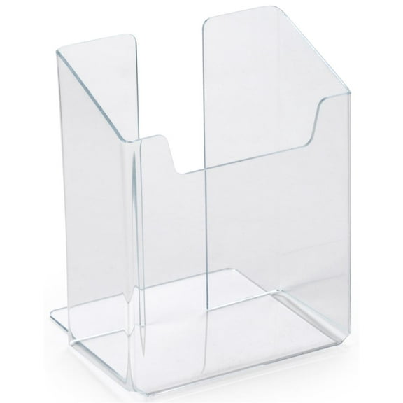 Set of 48, Clear Acrylic Brochure Holders for Countertop, 5.625"w x 7"h x 3"d
