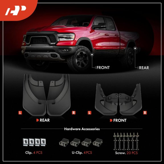 Set of 4PCS Mud Flaps Splash Guards for Lexus GX550 2024-2025 with Hardware Kits