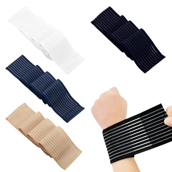 Set of 4pcs Breathable Spandex Wrist Stabilizers Support Brace Band For Tennis Basketball And Office Work Support