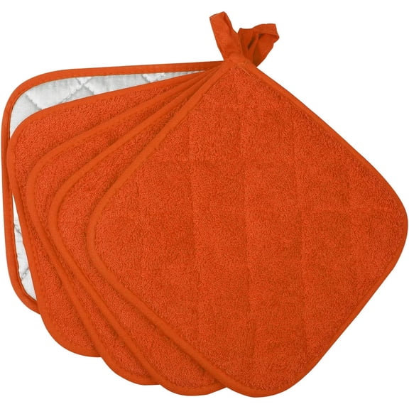 Set of 5 100% Cotton Kitchen Everyday Basic Pot Holder Heat Resistant Coaster Potholder for Cooking and Baking