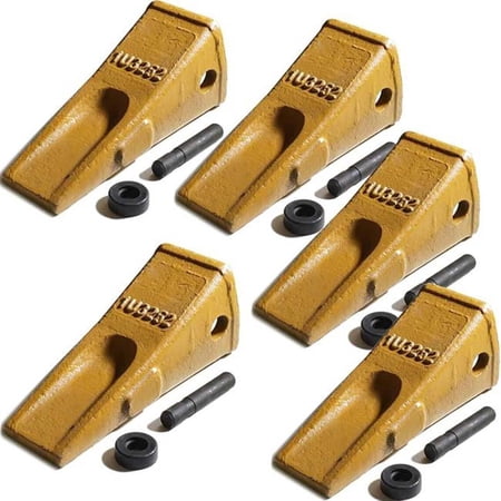 Set of 5- 1U3252 Bucket Teeth Side Pin 8E6259 and Retainer CAT J250 Digging Long
