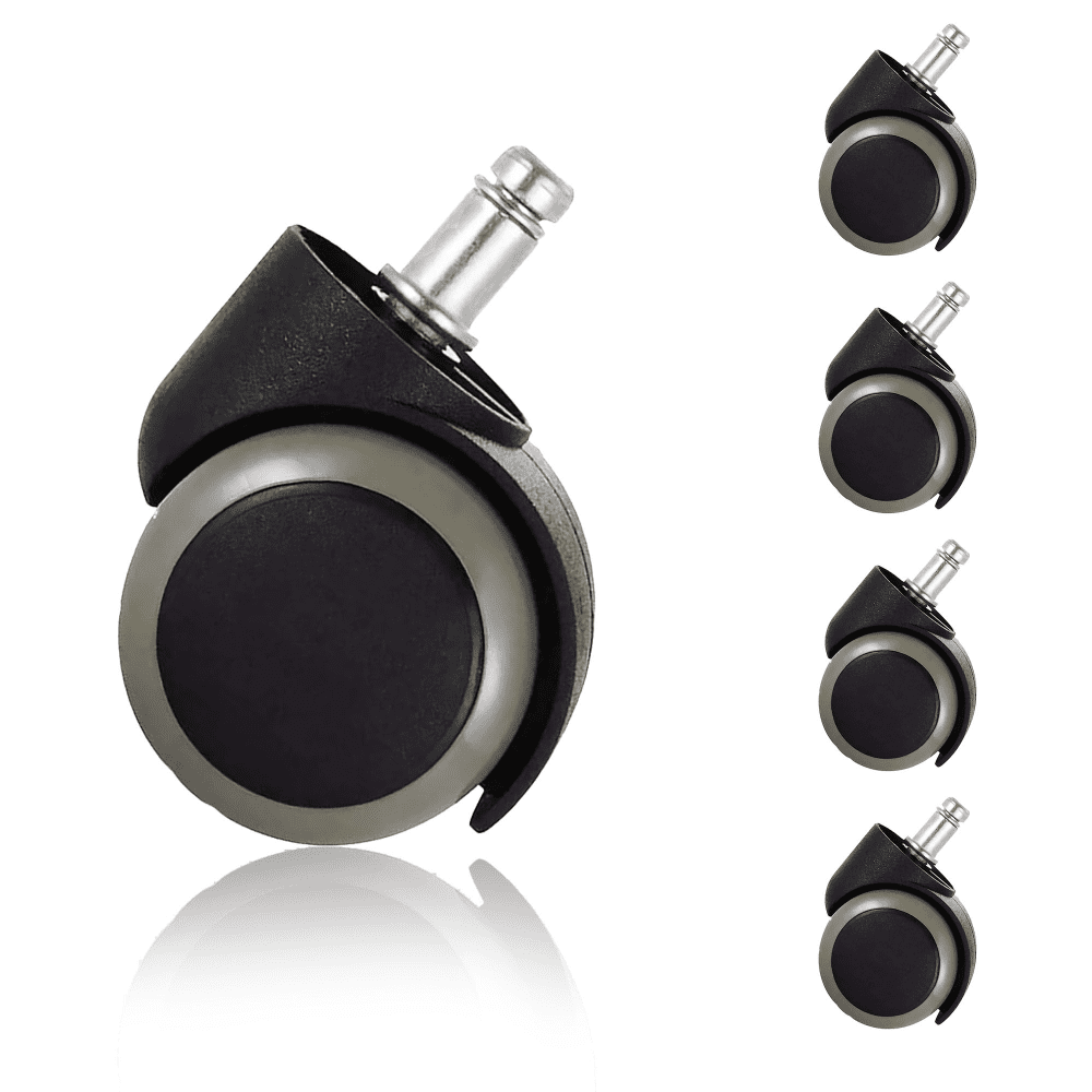 Set of 5 2" Office Chair Wheels Casters Replacements 10mm Stem for Ikea Chair, HeavyDuty Caster