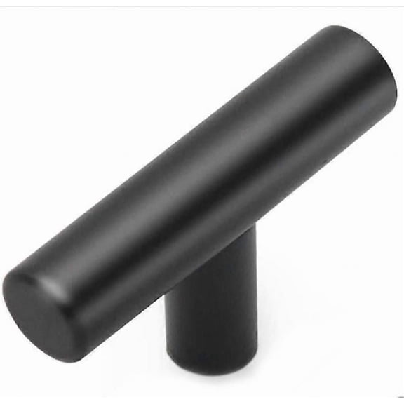 Set of 5 2" Single Hole Cabinet Knobs, Matte Black Drawer Knobs, Cabinet Knobs and Drawer Pulls