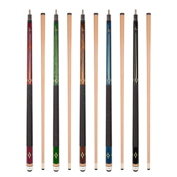 Set of 5 ASKA L7 Billiard Pool Cues, Hard Rock Canadian Maple, Mixed Weights