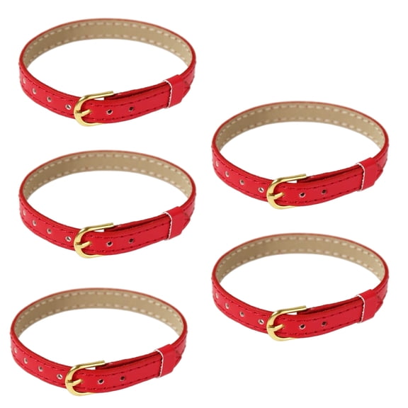 Set of 5 Adjustable Miniature PU Strap For 1/16 Scale Model With Metal Closure Photography Props Accessory