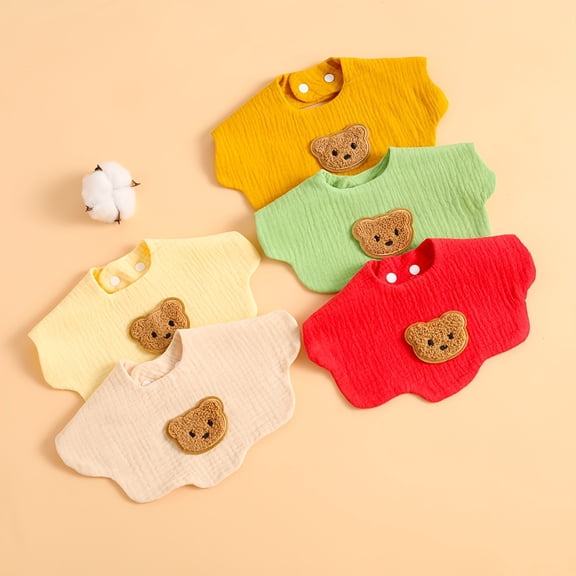Set of 5 Adorable Muslim Bibs for Babies, Soft And Absorbent