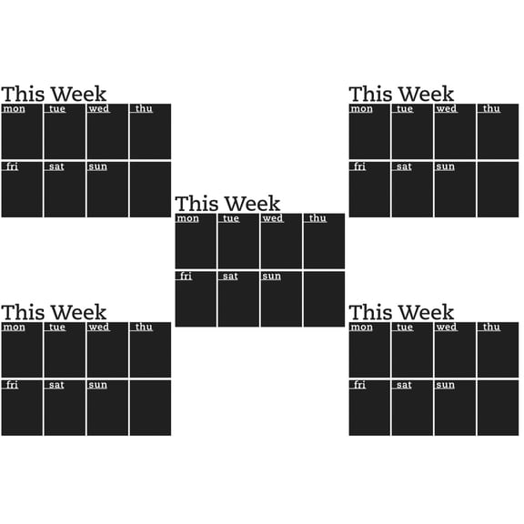 Set of 5 Blackboard for Wall Daily Use Schedule Note Stickers Office