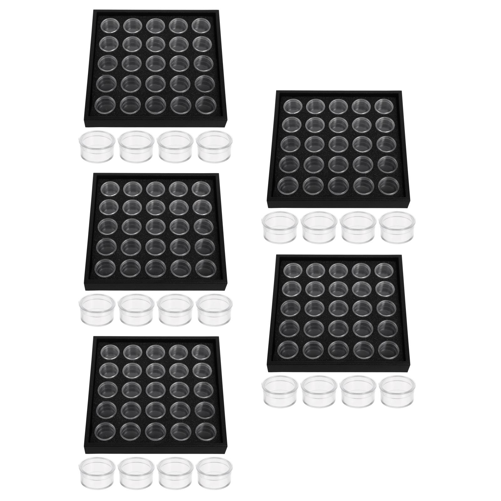 Set of 5 Boxes Nail Art Display Pigment Samples Storage Case - Walmart.com