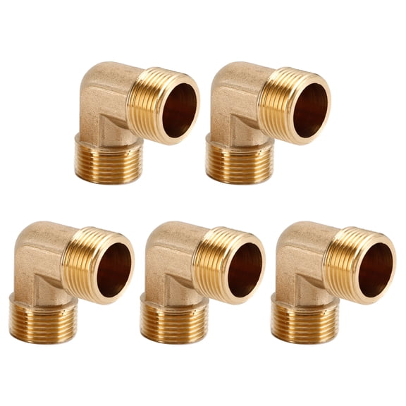 Set of 5 Brass Threaded Elbows Brass Angles Connectors Plumbing Elbows set Simple Installation for Plumbing
