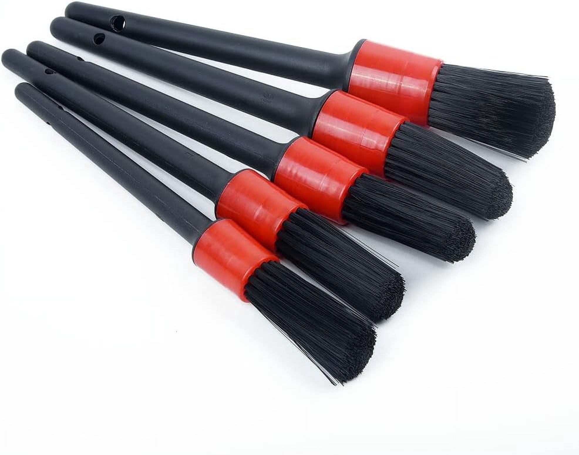 Set of 5 Car Detailing Brush Set, Automotive Detail Brushes for