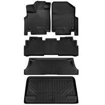 Set of 5 Car Floor Mats Liners Cargo Liner Compatible for 2018-2023 Honda Odyssey All Weather Rubber TPE Carpet Black All Season Floor Mats