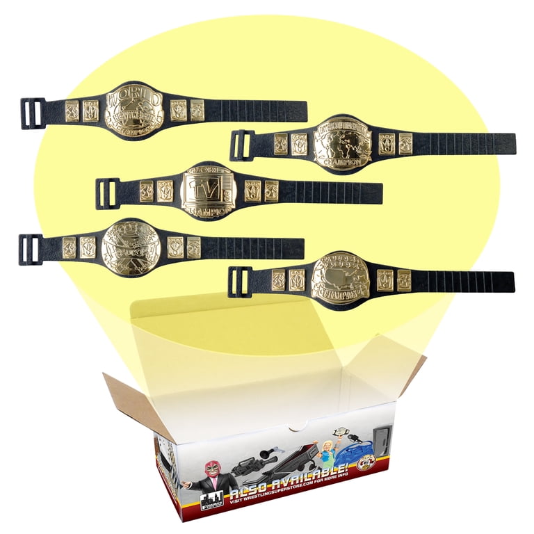 Figures Toy Company, Set of 5 WWE Championship Belts, 5.75 inches