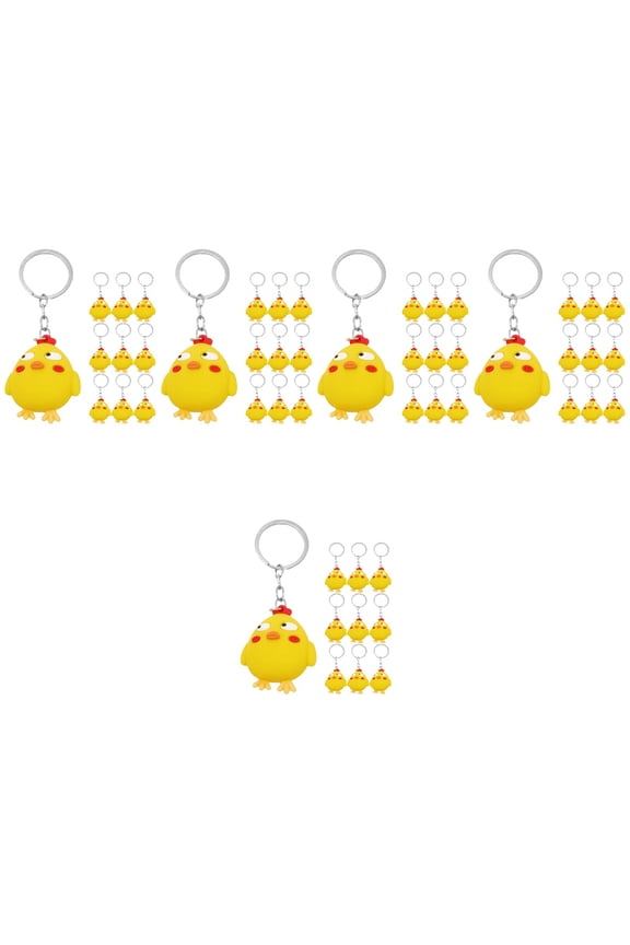 Set of 5 Chick Keychain Backpack Charm Cute Yellow