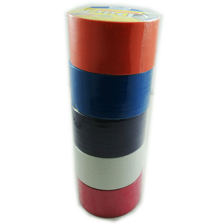 HNF Shop Set of 5 Colored Duct Tape - 10 ft per Roll - Green, Pink, White, Yellow, and Blue - Great for Arts and Crafts