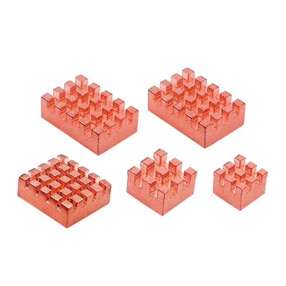 Set of 5 Copper Heatsinks Improved Heat Management For Banana Pi OpenWrtOne Development Boards Electronics Projects