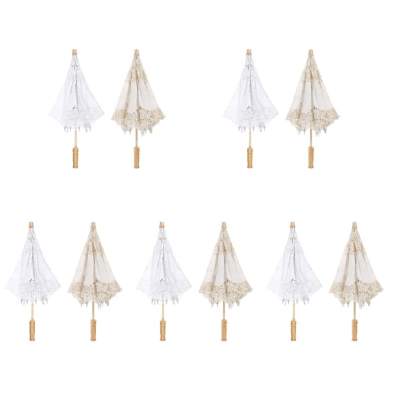 Set of 5 Decoration Pure White Bridal Umbrella Lace Bride