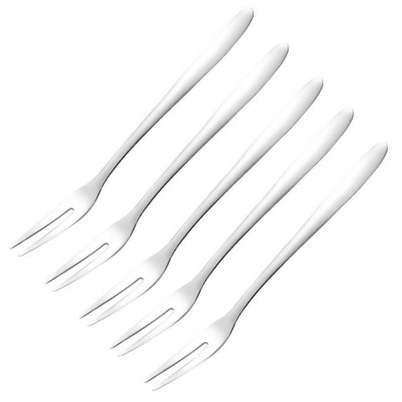 5 Pieces Stainless Steel Fruit Forks Cocktail Forks Two Prong Forks Tasting Appetizer Forks