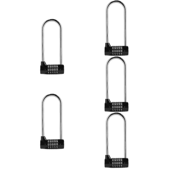 Set of 5 Dial Lock Hinge Locks for Front Door Cabinet Black