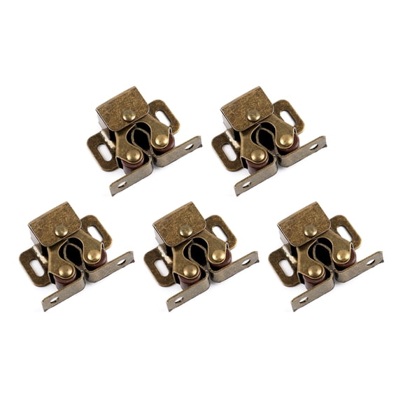 Set of 5 Double Roller Door Catches Cupboard Cabinet Door Catch with Screws Twin Roller Closet Catches