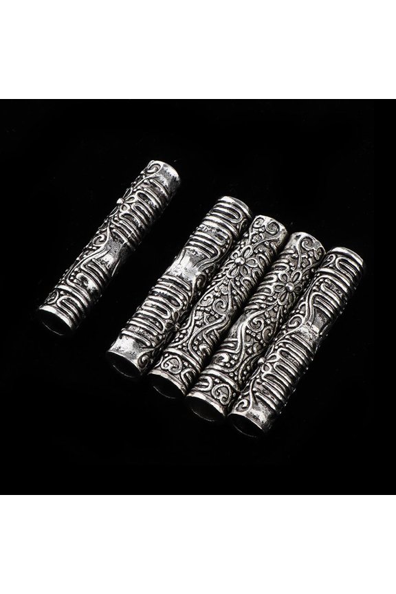 Set of 5 Dreadlocks Hair Braiding Metal Cuffs Dread Locks Beads Hair Cuffs Long