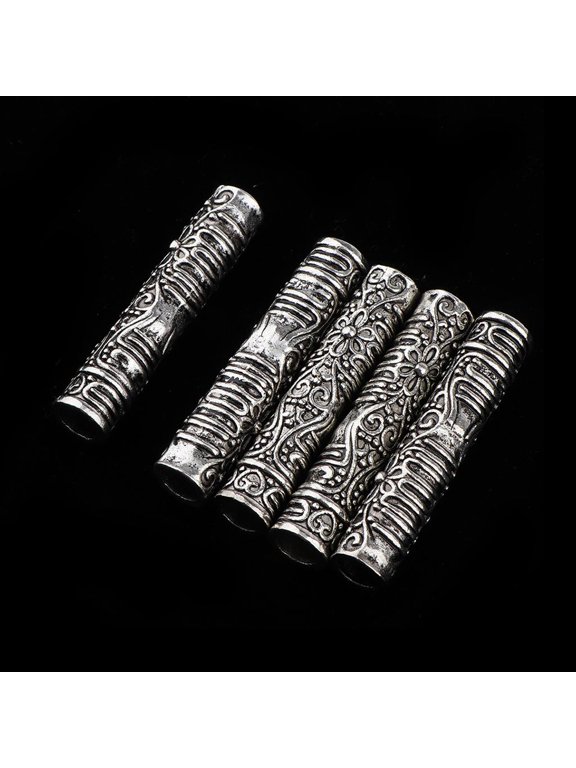 Set of 5 Dreadlocks Hair Braiding Metal Cuffs Dread Locks Beads Hair Cuffs Long
