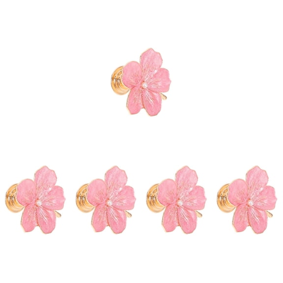 WRISTBIQUE Decorative Pink Zinc Alloy Knobs for Cabinets and Drawers 5Pcs