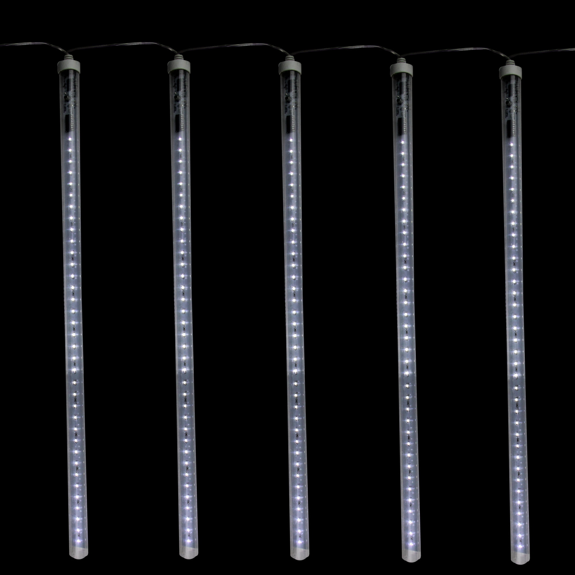 Set of 5 Dripping Icicle Snowfall Christmas Light Tubes 20"