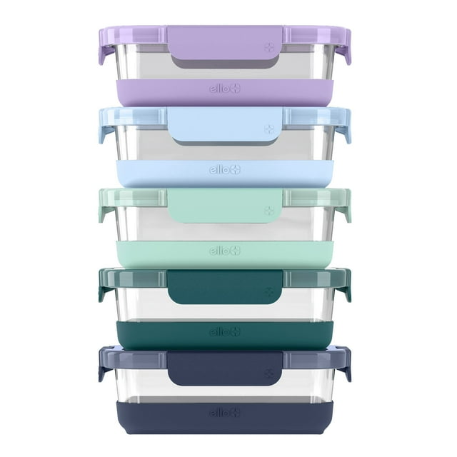 Set of 5 Ello Meal Prep Glass Food Storage Containers