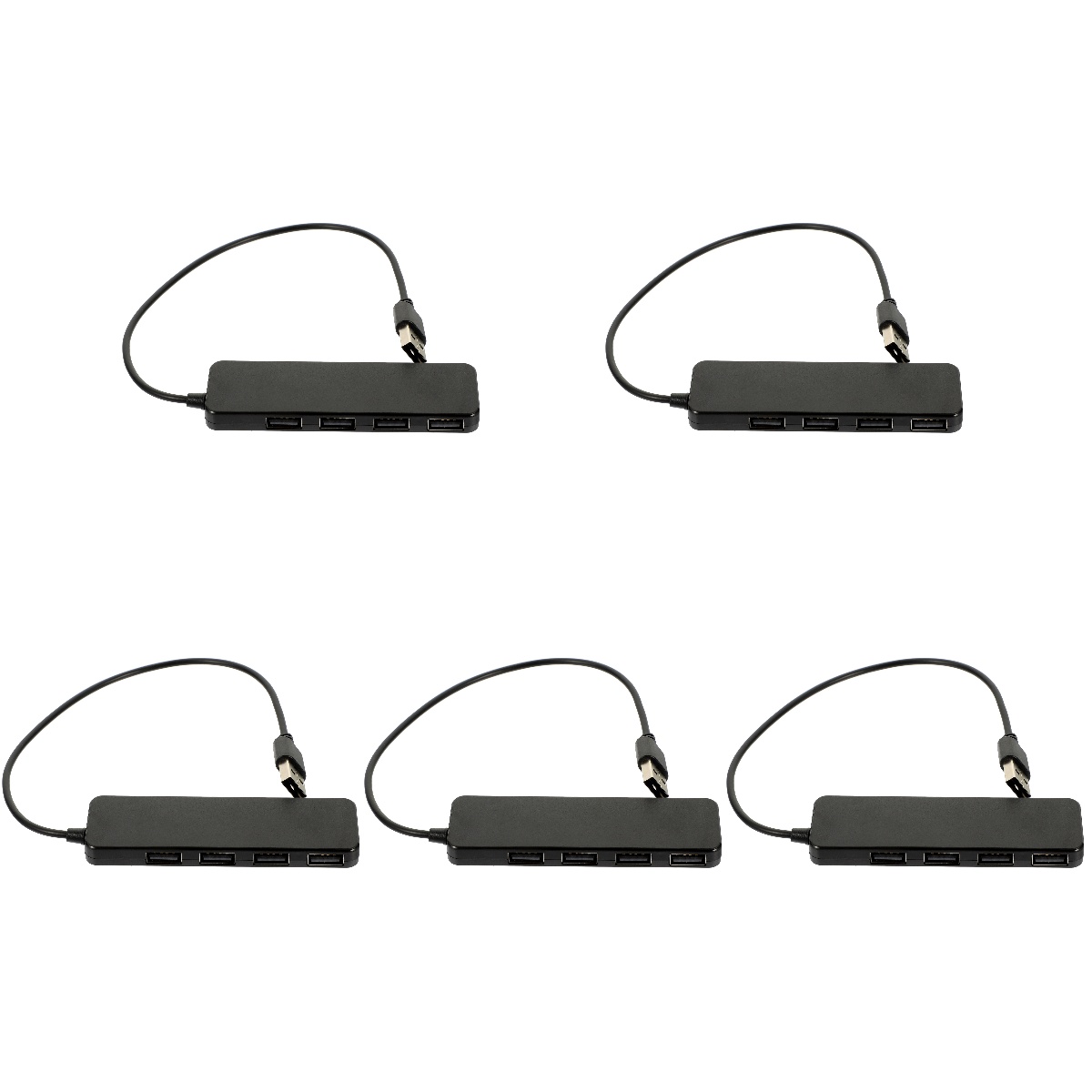 Set of 5 Extension Cord Laptop Docking Station USB Hubs 4 Port