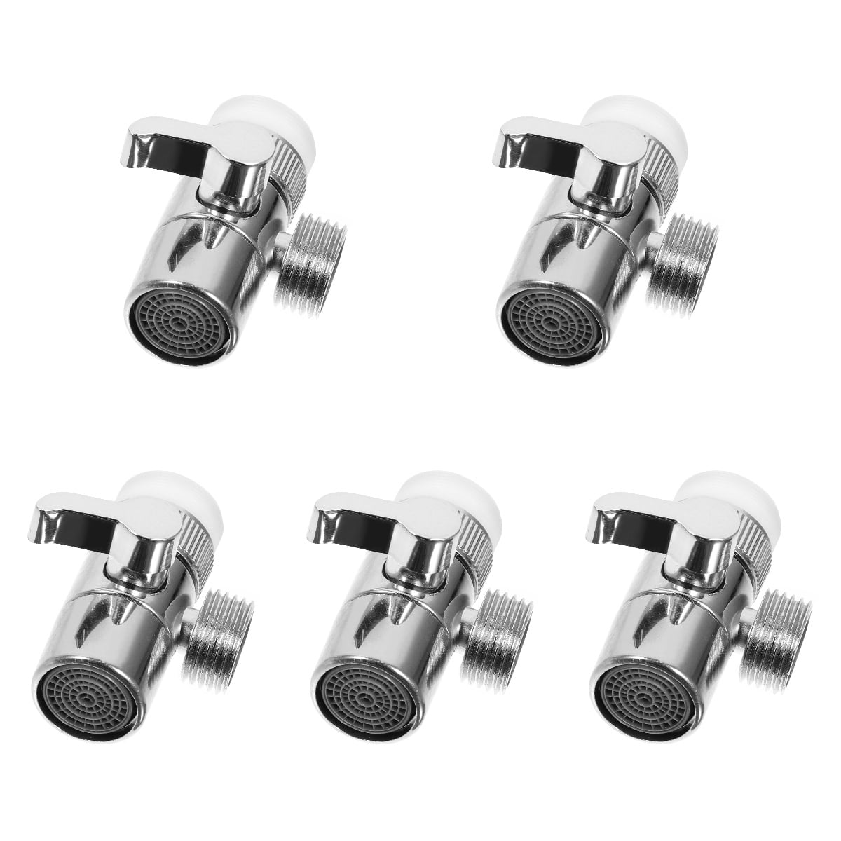 Set of 5 Faucet Water Pipe Union Adapter Shower Diverter Valves Portable Dishwasher Sink Spout