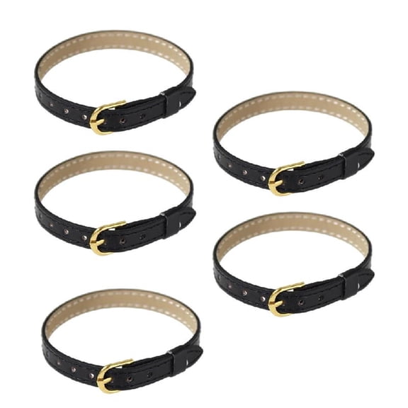 Set of 5 Flexible Waistband Adjustable Model Strap Waist Belt Metal Closure Included