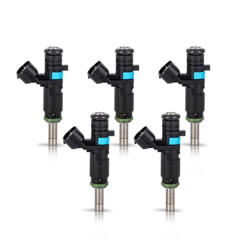 ISA 8 Holes Fuel Injectors Set of 5 For Volkswagen Beetle Bora Golf SportWagen Jetta Passat Rabbit 2006-2018 L5 2.5L Replacement for FJ1067 85212237 07K906031C