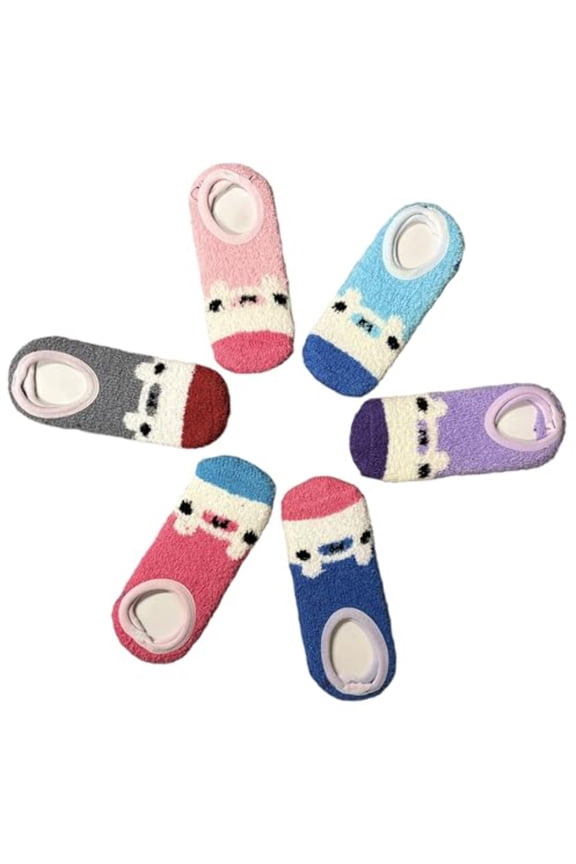 Set of 5, Fuzzy Slipper Warm Indoor Shoes for Women Soft Fuzzy Plush Slippers for Bedroom Bathroom Living Room Floor Slippers