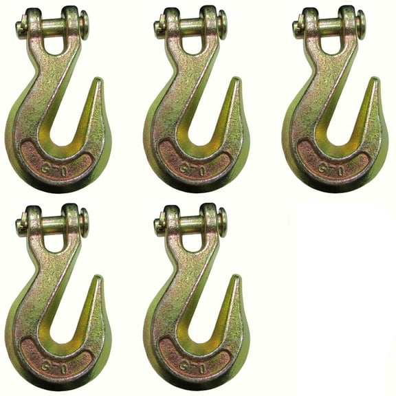 RAParts Set of (5) G70 Clevis Grab Hooks 3/8" for Wrecker Tow Chain Flatbed Trailer Tie Down