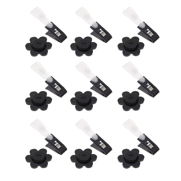 Set of 5 Black Garden Flag Clips for Flagpole Holders, Outdoor Banner Fasteners for Yard and Patio Decor