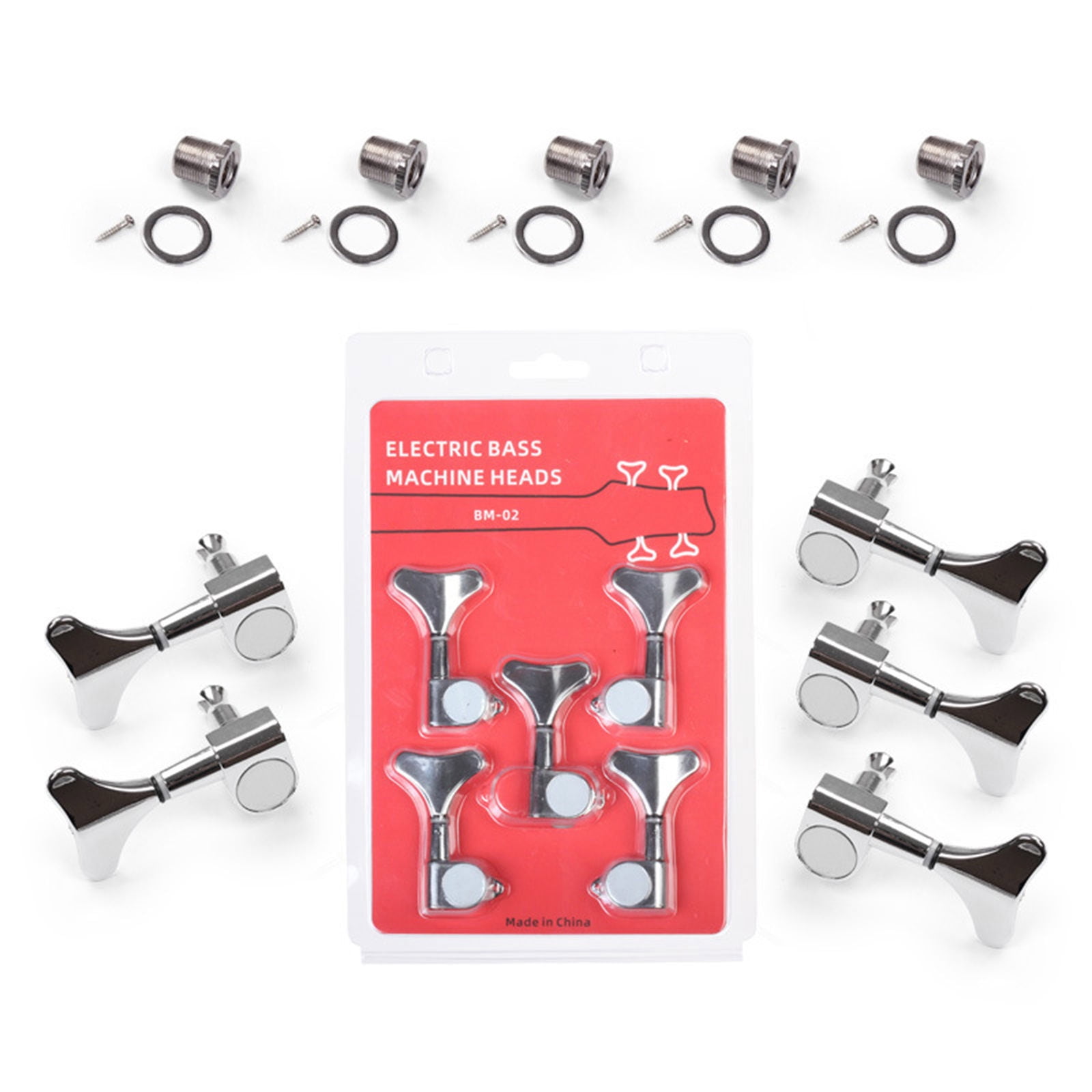 Set of 5 Guitar String Knobs Suitable for Acoustic and Electric Guitars Featuring Metal Designd and Easy Installation