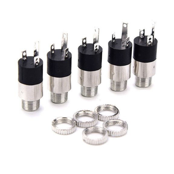 Set of 5 High Conductivity 3.5Mm Sound Jacks Connectors Gold / Plate Female Socket for Sound Systems Modification