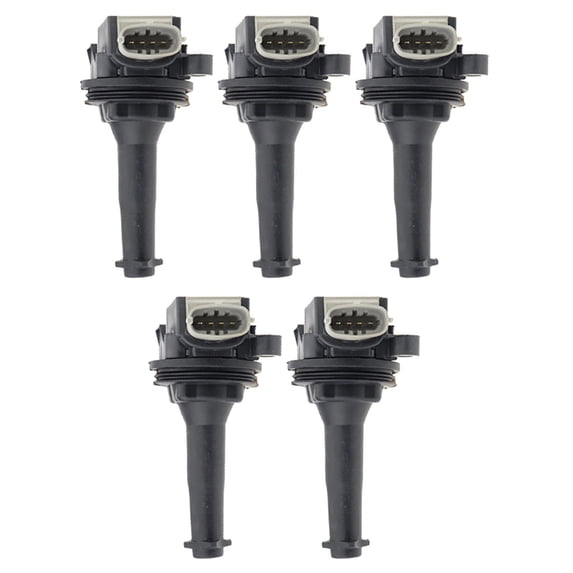Set of 5 Ignition Coils Compatible with 2004-2010 Volvo S40 2.4L L5 Replacement for UF517 C1721