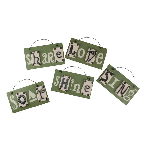 Set of 5 Inspirational Phrases Wood Wall Plaques