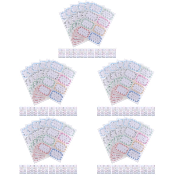 Set of 5 Lined Label Handwritten Label Sticker 12.00X9.00X0.10CM Colorful