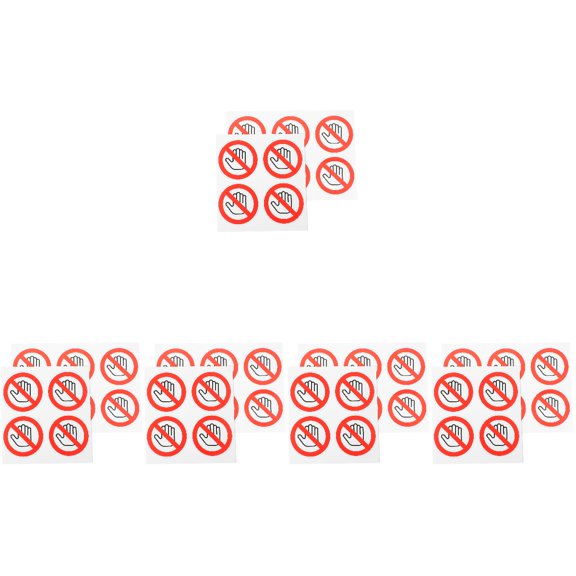 Set of 5 Magnetic Tape Warning Sign Stickers for Safety and Work Use - Durable Artificial Markers