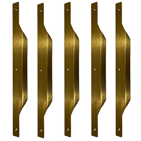 Set of 5 Modern Aluminum Thin Metal Gold Pull Handles