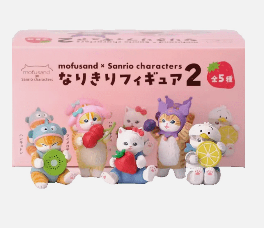 (Set of 5) New Mofusand Rabbit Fruits Figure Anime Cartoon Blind Box