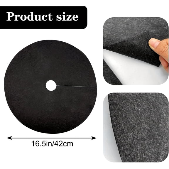Set of 5 Non-Woven Fabric Tree Covers, Tree Grass Mats, Circular Fabric Barriers for Tree Roots to Prevent Weed Growth, 16.5 Inches