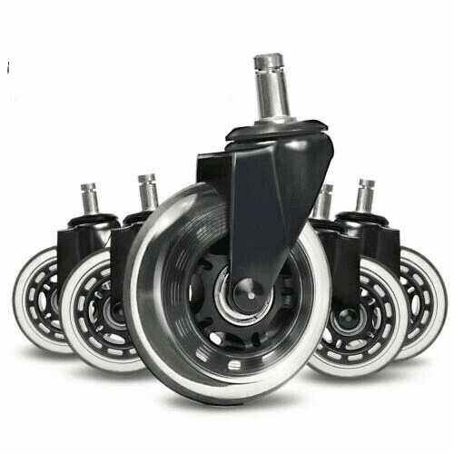 Set of 5 Office Chair Caster Rubber Swivel Wheels Replacement Heavy Duty 3 inch