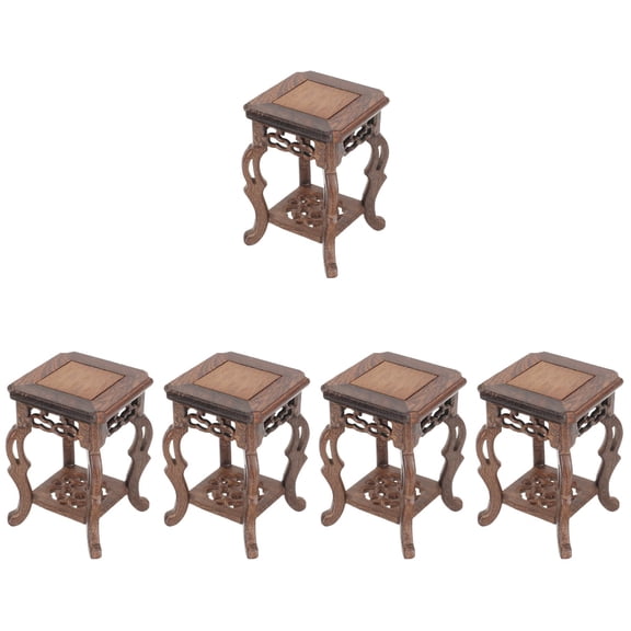 Set of 5 Oriental Plant Holders Base Flower Display Coffee Shop Decor